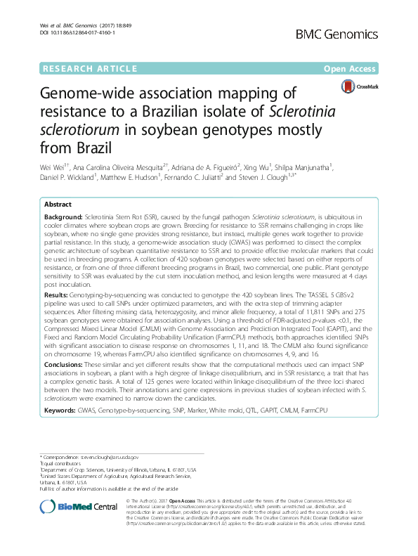 (PDF) Genome-wide association mapping of resistance to a Brazilian ...