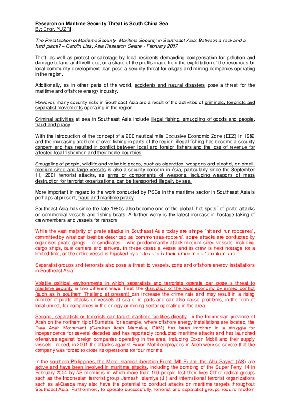 Maritime security essay image