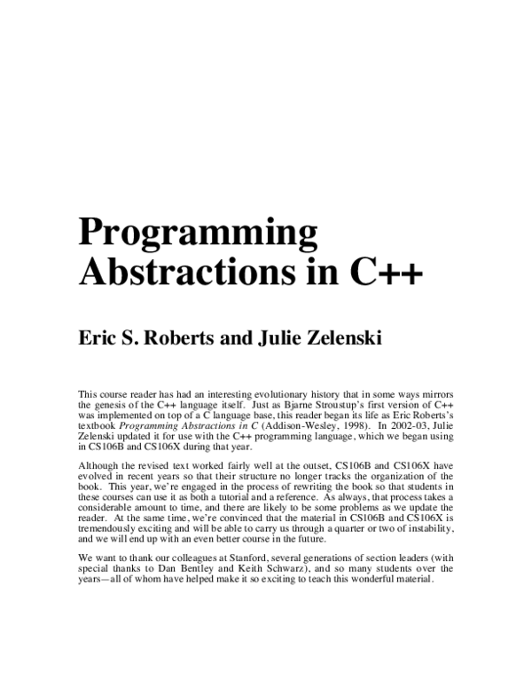 (PDF) Programming Abstractions in C