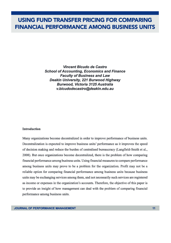 (PDF) Using Fund Transfer Pricing for Comparing Financial Performance ...