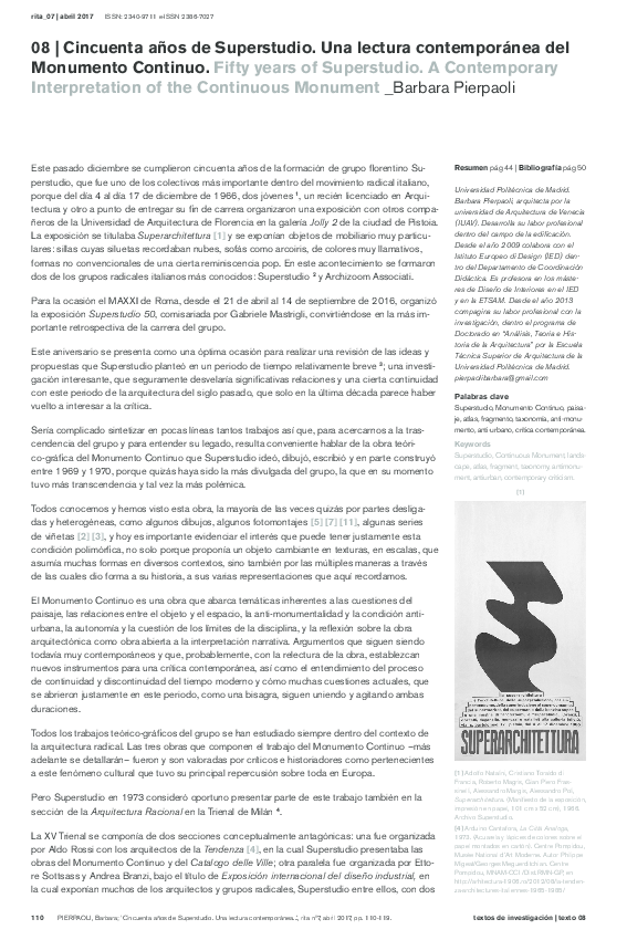 SUPERSTUDIO STORIE CON FIGURE 1966-73 Superstudio in mostra