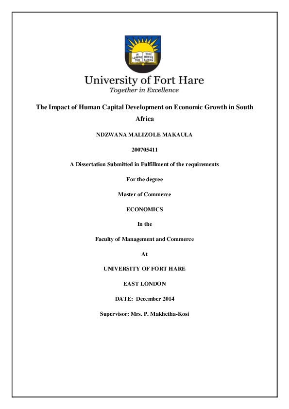 (PDF) The Impact of Human Capital Development on Economic Growth in ...