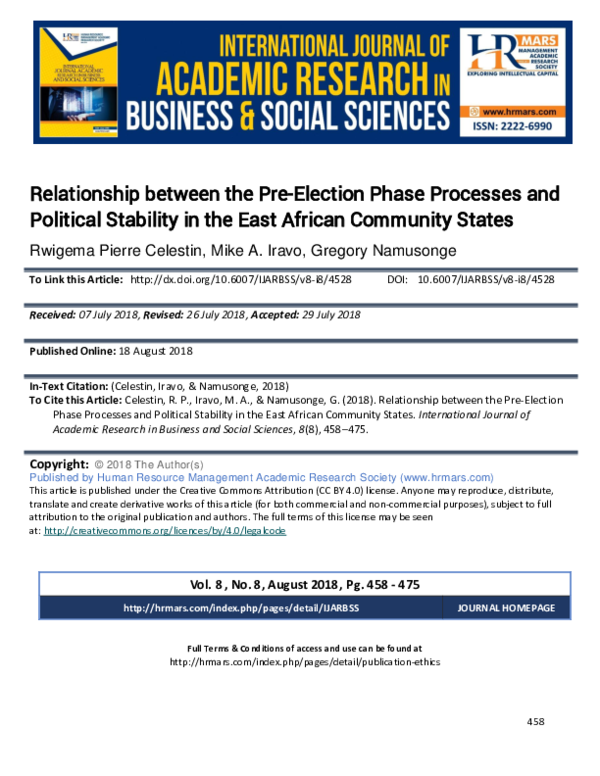 (PDF) Relationship between the Pre-Election Phase Processes and ...