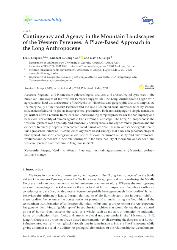 Contingency and Agency in the Mountain Landscapes of the Western Pyrenees: A Place-Based Approach to the Long Anthropocene