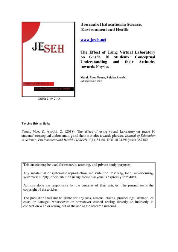 (PDF) The effect of using virtual laboratory on grade 10 students ...