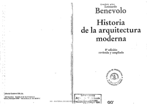 (PDF) BENEVOLO LEONARDO Historia de la Arquitectura Moderna - Cap. XV