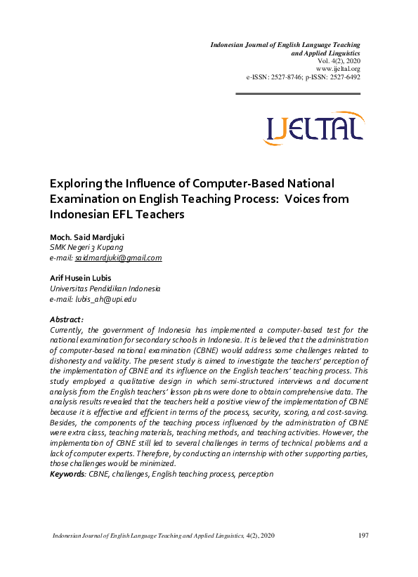 (PDF) Exploring the influence of computer-based national examination on ...
