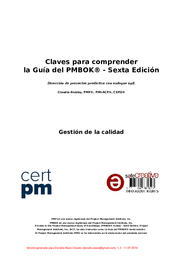 (PDF) Claves para comprender la Guía del PMBOK® Sexta Edición