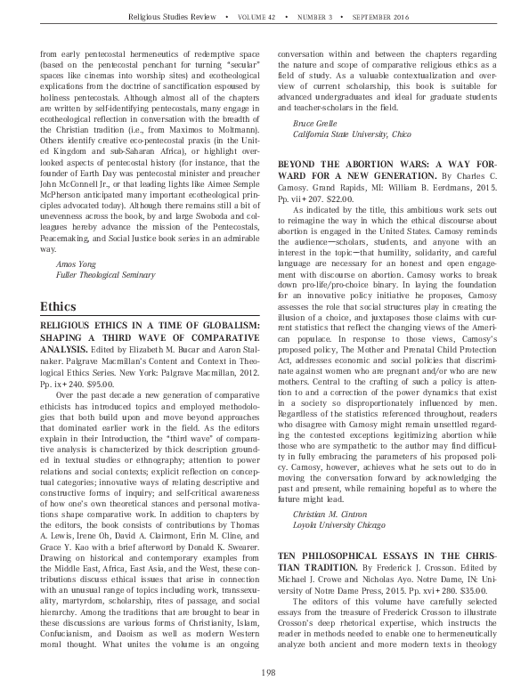 (PDF) Book Note: Religious Ethics in A Time of Globalism: Shaping A ...