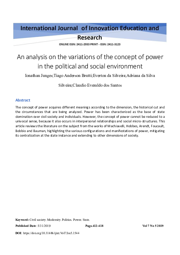 (PDF) An analysis on the variations of the concept of power in the ...