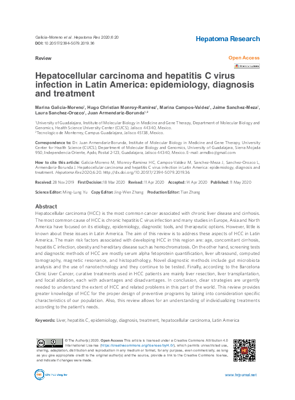 (PDF) Hepatocellular carcinoma and hepatitis C virus infection in Latin ...