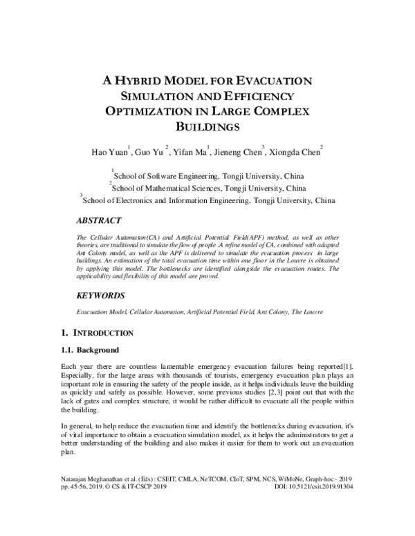 (PDF) A HYBRID MODEL FOR EVACUATION SIMULATION AND EFFICIENCY ...