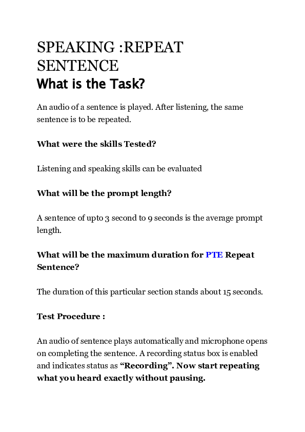 (DOC) SPEAKING :REPEAT SENTENCE