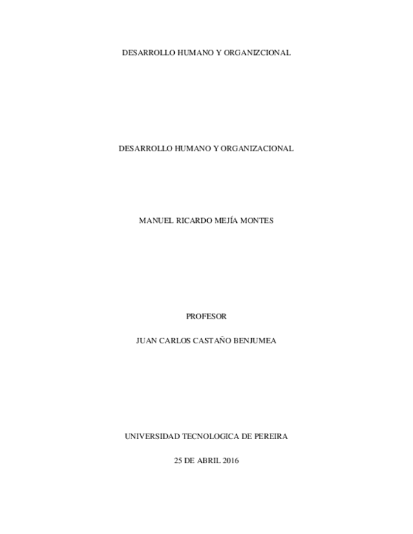 (PDF) DESARROLLO HUMANO Y ORGANIZCIONAL DESARROLLO HUMANO Y ORGANIZACIONAL