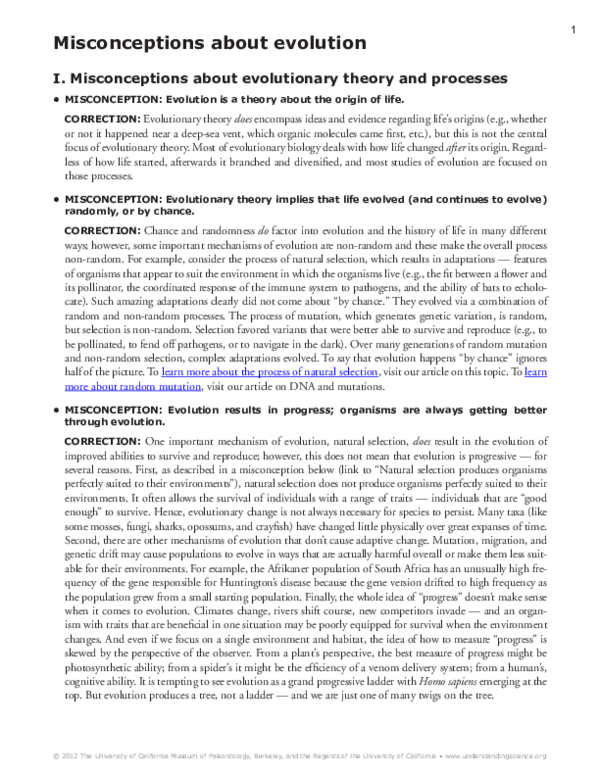 Evolutionary Theory Misconceptions – TWYPA