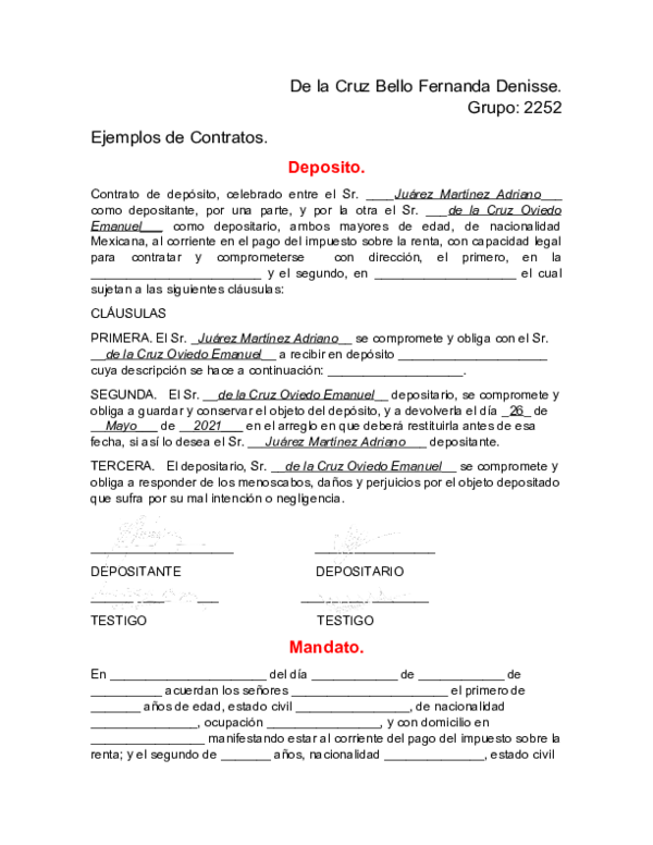(DOC) Ejemplos de contratos