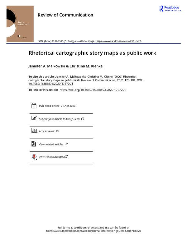 (PDF) Rhetorical Cartographic Story Maps as Public Work