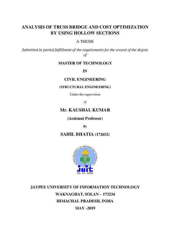 (PDF) ANALYSIS OF TRUSS BRIDGE AND COST OPTIMIZATION BY USING HOLLOW ...