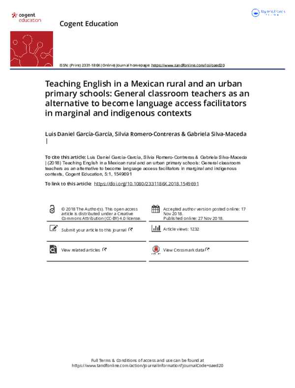 (PDF) Teaching English in a Mexican rural and an urban primary schools ...