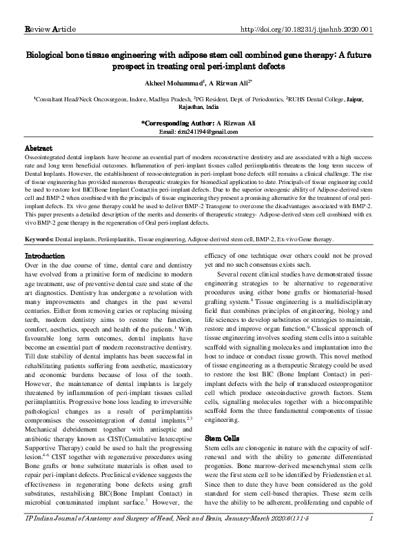 (PDF) Biological bone tissue engineering with adipose stem cell ...