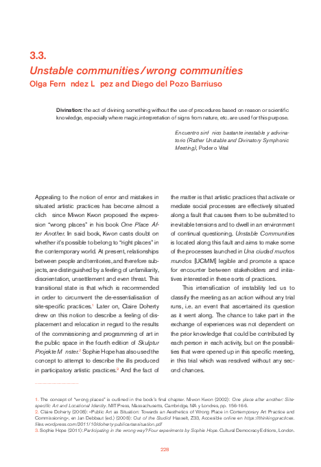 (PDF) Unstable Communities / Wrong Communities
