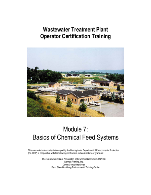(PDF) Basics of Chemical Feed Systems in wastewater treatment Plant
