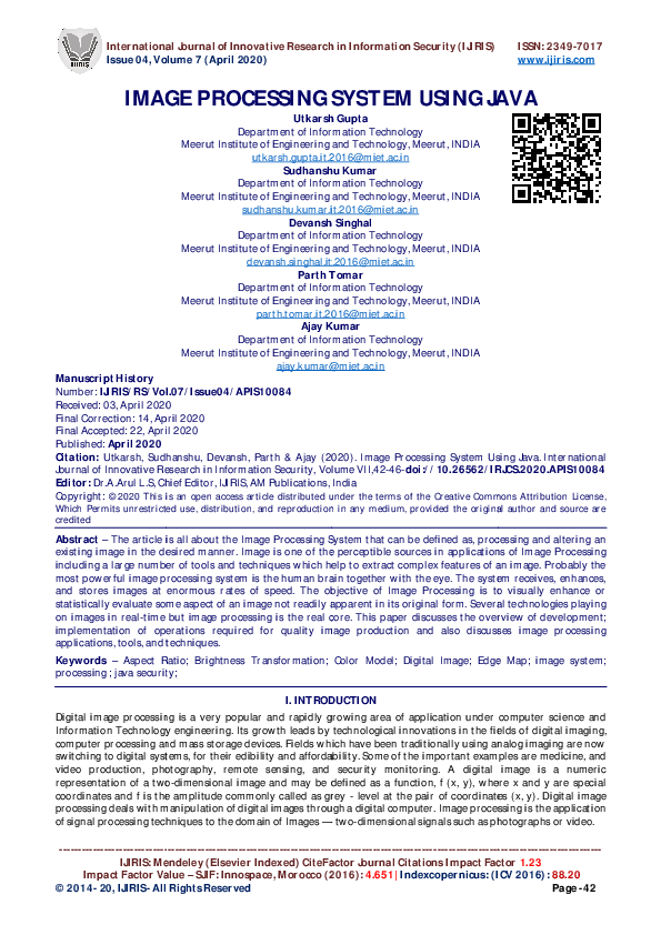 (PDF) IMAGE PROCESSING SYSTEM USING JAVA