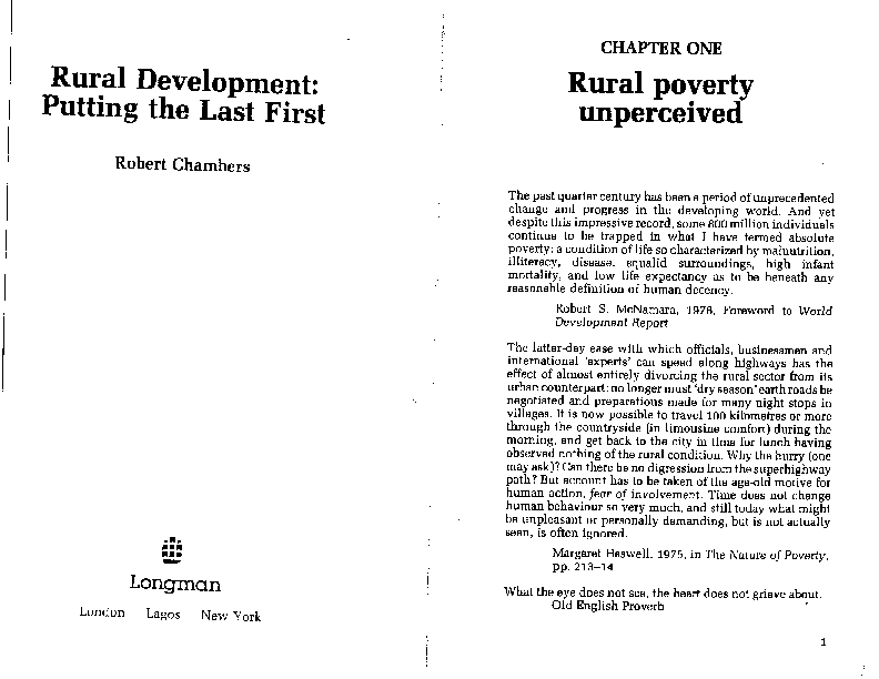 Putting the last first Rural Development