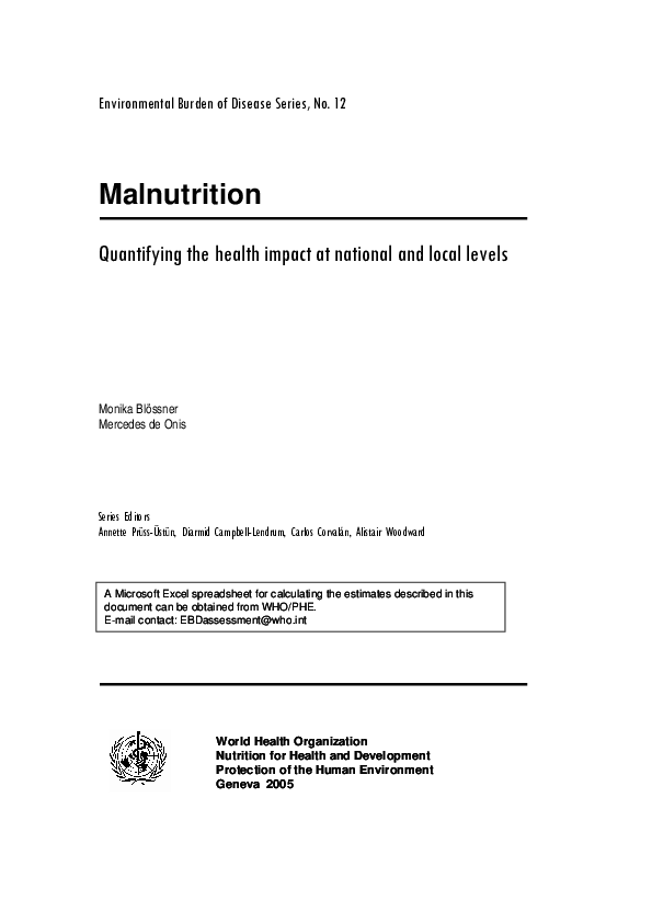 (PDF) Malnutrition Quantifying the health impact at national and local ...