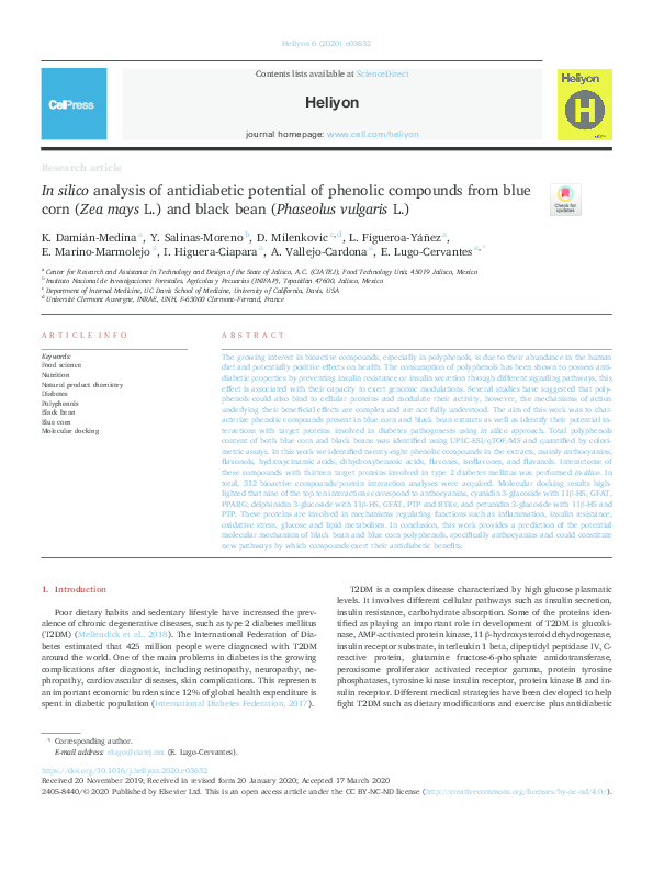 (PDF) In silico analysis of antidiabetic potential of phenolic ...