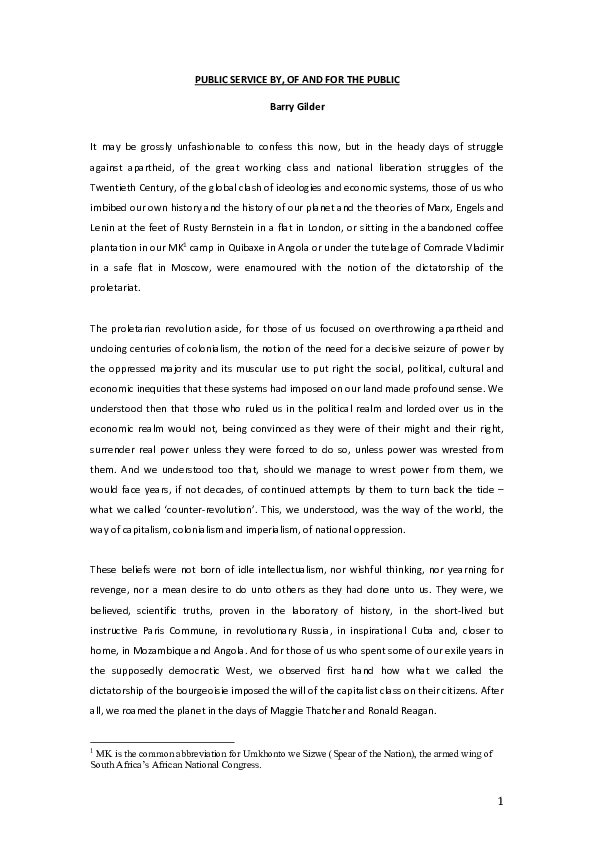 (PDF) PUBLIC SERVICE BY, OF AND FOR THE PUBLIC