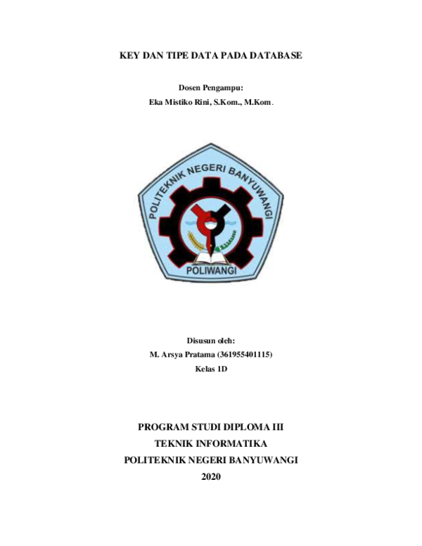 (PDF) KEY DAN TIPE DATA PADA DATABASE