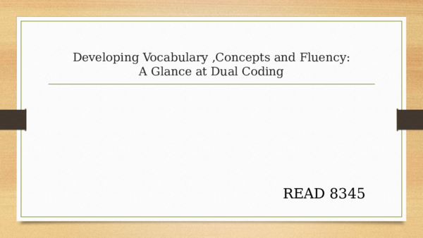 (PPT) Developing Vocabulary and Dual Coding