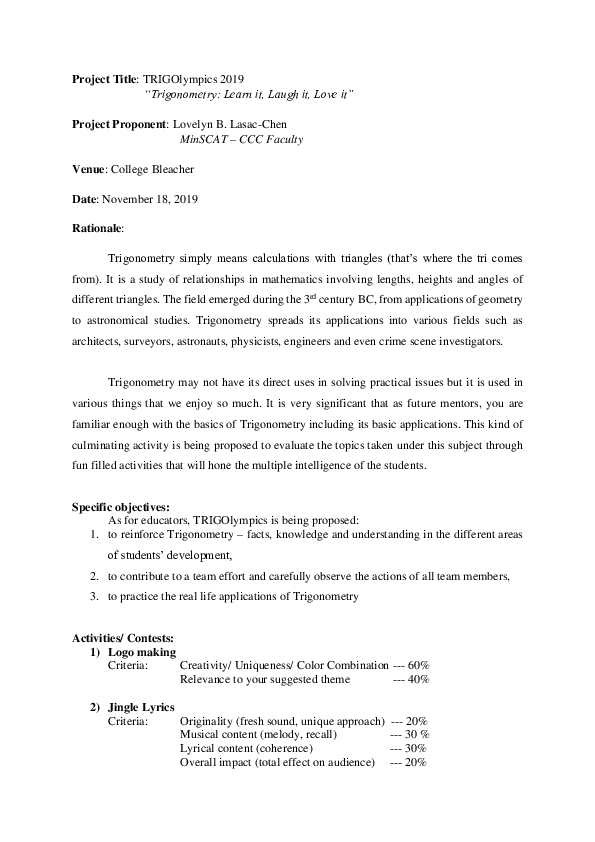 (PDF) TRIGOLYMPICS activity proposal