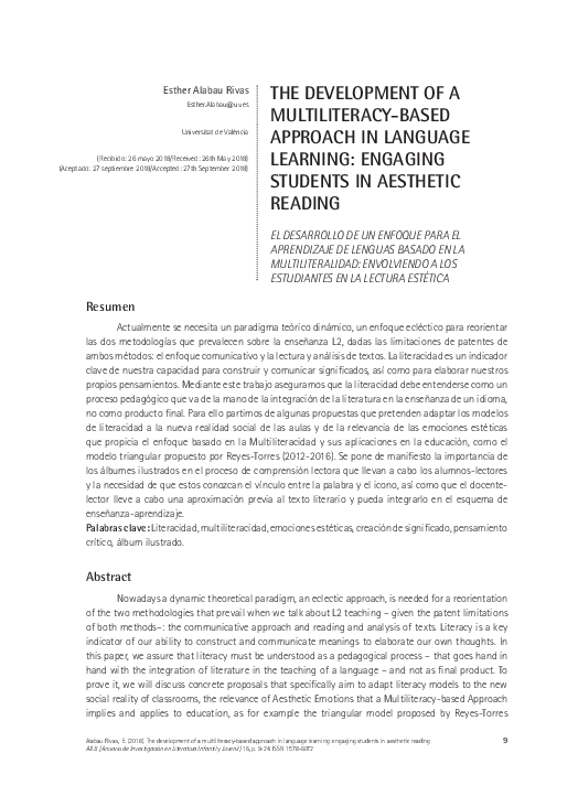 (PDF) THE DEVELOPMENT OF A MULTILITERACY-BASED APPROACH IN LANGUAGE ...