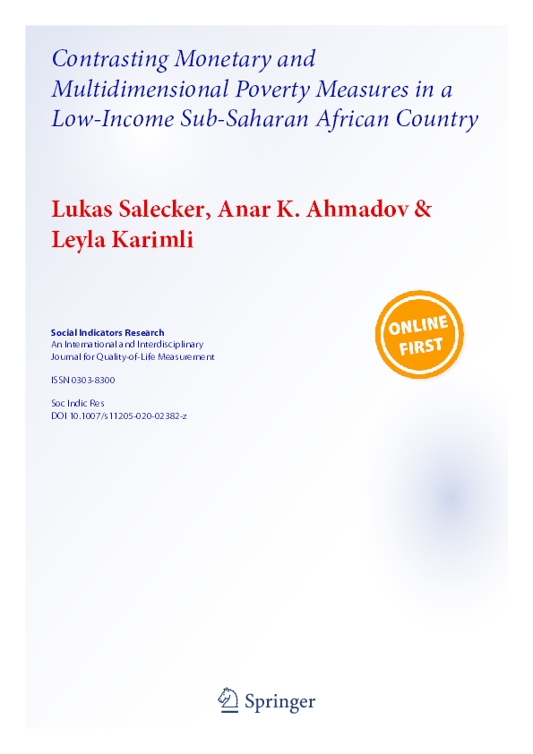 (PDF) Contrasting Monetary and Multidimensional Poverty Measures in a ...