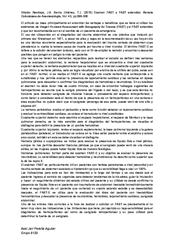 (PDF) Examen FAST y FAST extendido