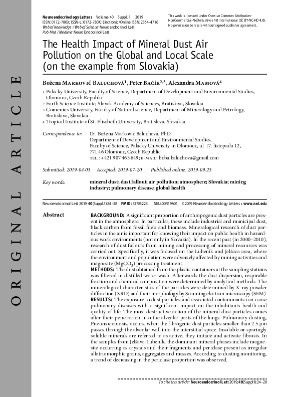 (PDF) The Health Impact of Mineral Dust Air Pollution on the Global and ...