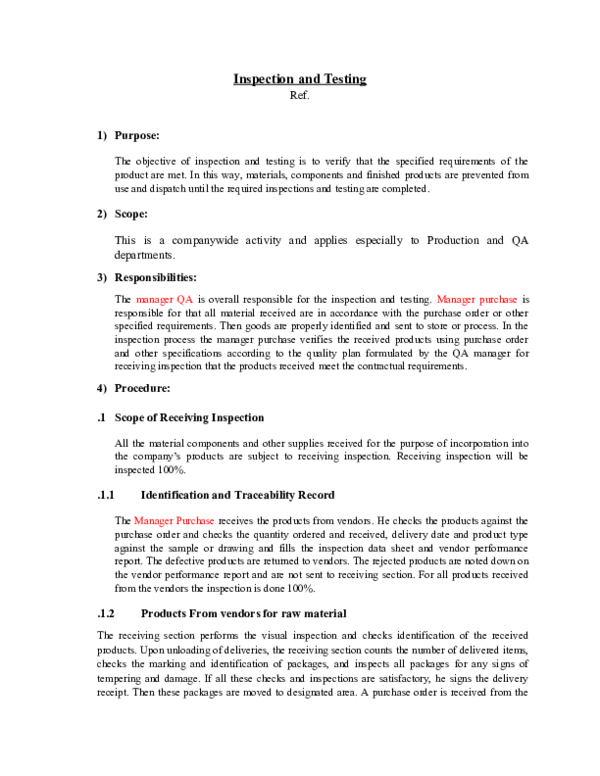 (DOC) Inspection and Testing Ref