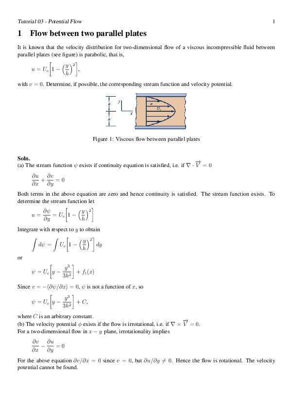 (PDF) Tutorial 03 -Potential Flow
