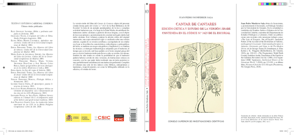 (PDF) Cantar de Cantares. Edición crítica y estudio de la versión árabe