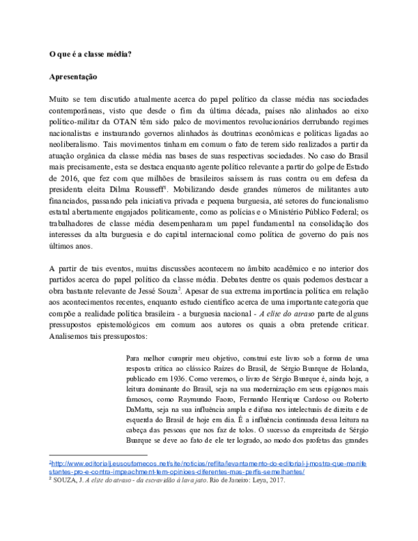 (PDF) O que é a classe média? Luan Spesani Academia.edu