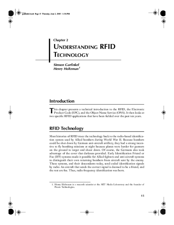 (PDF) Understanding RFID technology