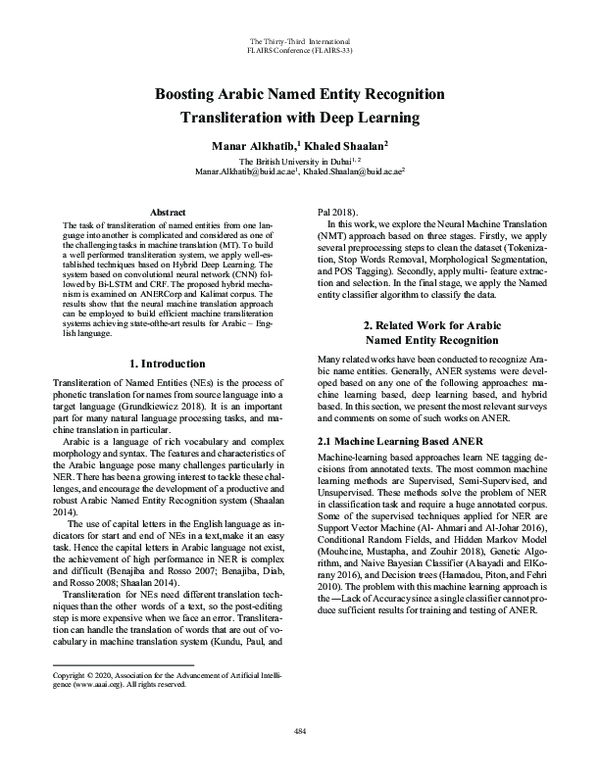 (PDF) Boosting Arabic Named Entity Recognition Transliteration with ...