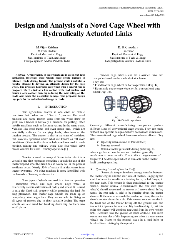 (PDF) IJERTDesign and Analysis of a Novel Cage Wheel with