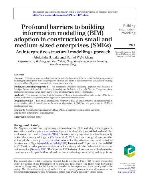 (PDF) Profound barriers to building information modelling (BIM ...