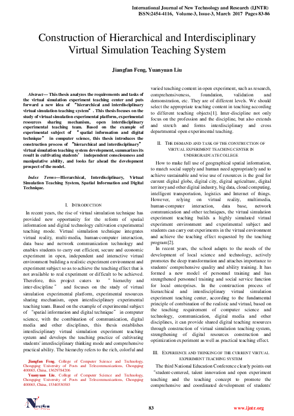 (PDF) Construction of Hierarchical and Interdisciplinary Virtual ...