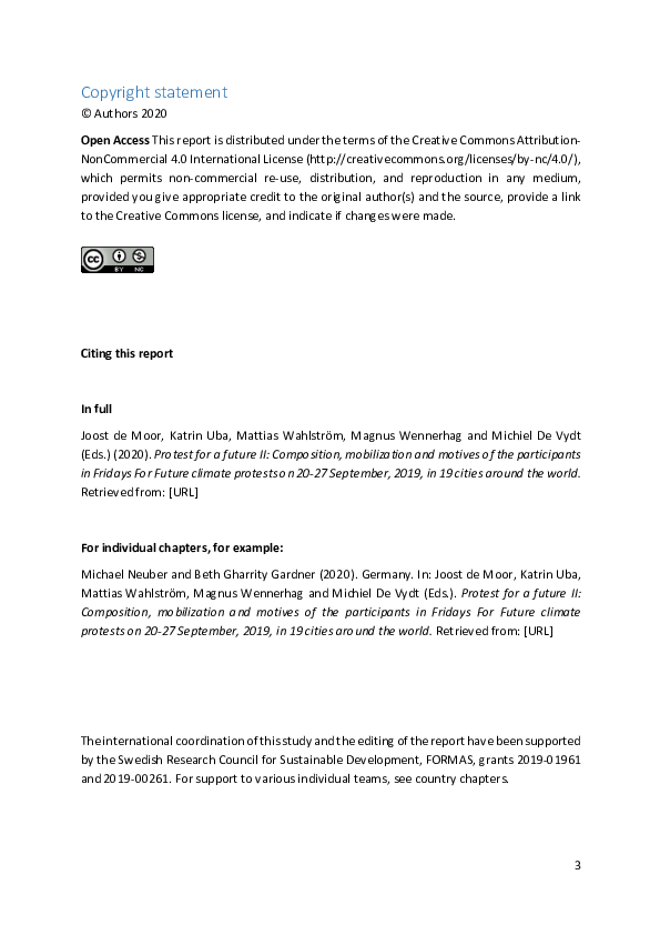 (PDF) Germany (Protest for a future II: Composition, mobilization and ...