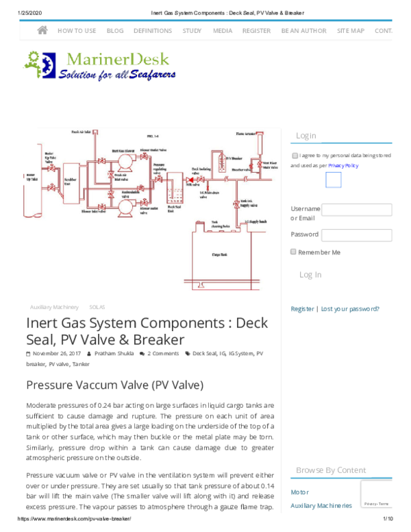 (PDF) Inert Gas System Components Deck Seal PV Valve Breaker20200524