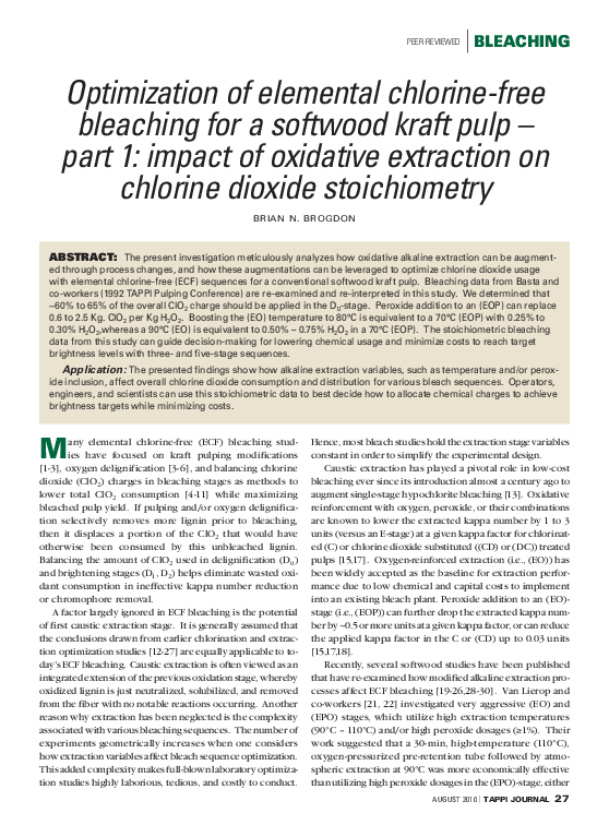 (PDF) Optimization of elemental chlorinefree bleaching for a softwood